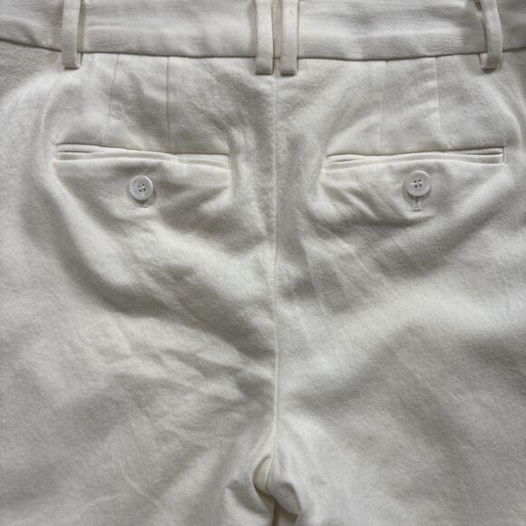 Talbots Windsor Curvy Pants Women’s 2 Ivory Cream Italian Flannel Wool Blend - Picture 6 of 12